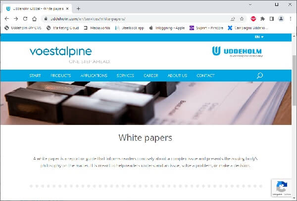 Uddeholm White papers website