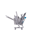 3D rendering of a shopping cart filled with various steel products