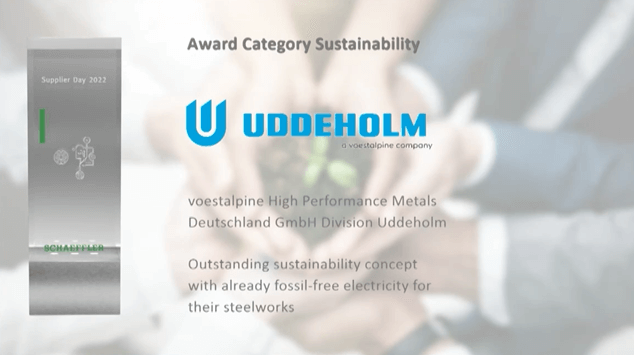 Uddeholm erhält Supplier Award „Sustainability“